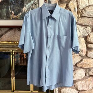 Marcello Sports blue button down short sleeve shirt  work wear business casual w